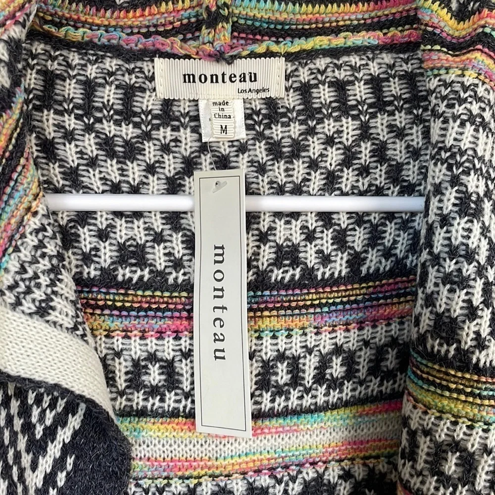NWT Monteau multi-colored oversized sweater